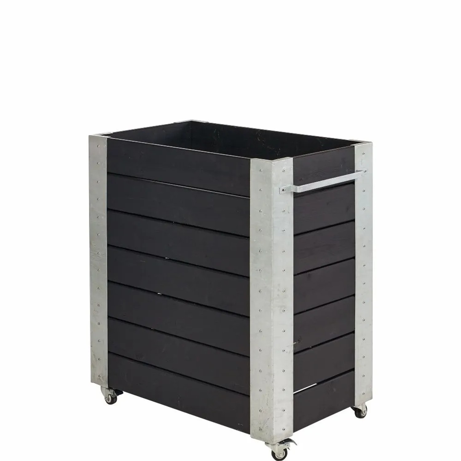 PLUS Pflanzkasten Blumenkasten mit Rädern 87x50x95 cm - Schwarz
