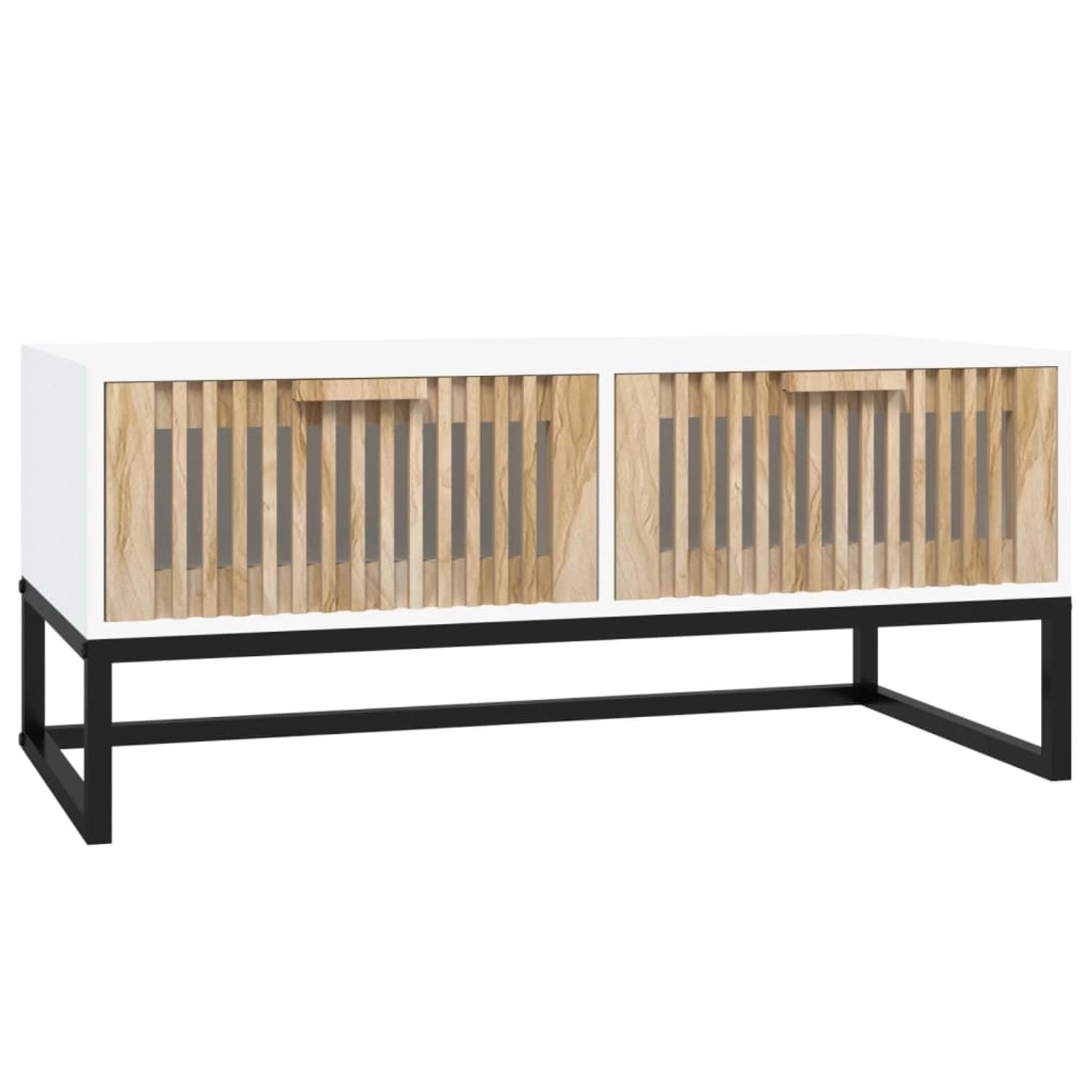 vidaXL Couchtisch Weiß 80x40x35 cm Holzwerkstoff und Eisen 352100