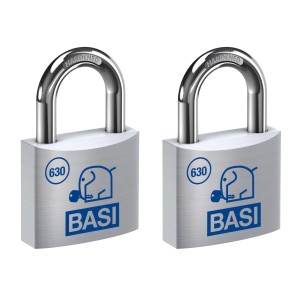 2er Set Basi Vorhangschlösser, 25mm, mit Aluminiumgehäuse und je 2 Schlüsseln. Sicherheit für Spinde, Tore uvm.