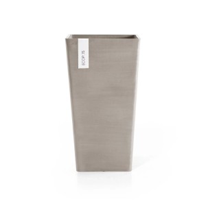 Ecopots Pflanztopf Rotterdam, braungraue Pflanzsäule, 31x56cm, für Innen- und Außenbereich.