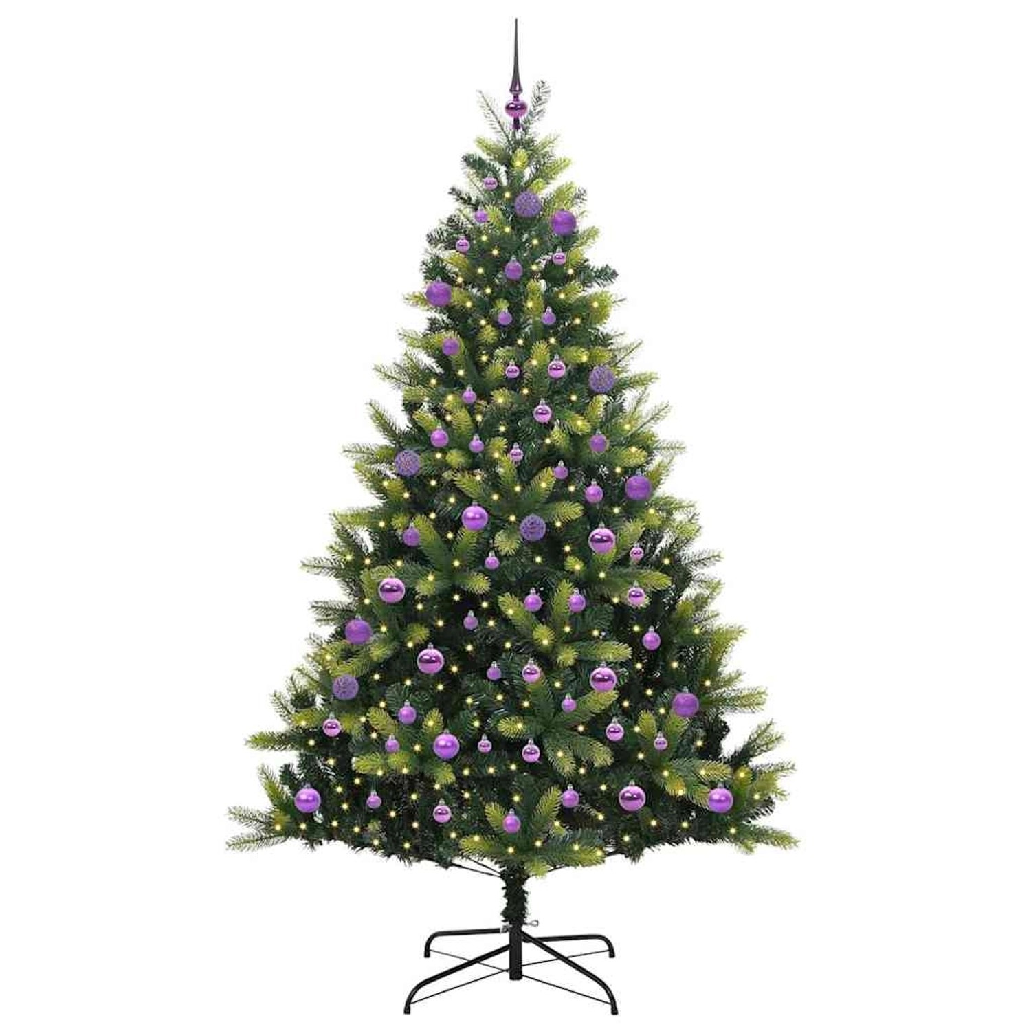 vidaXL Künstlicher Klapp-Weihnachtsbaum mit 300 LEDs Grün 180 cm 3395997