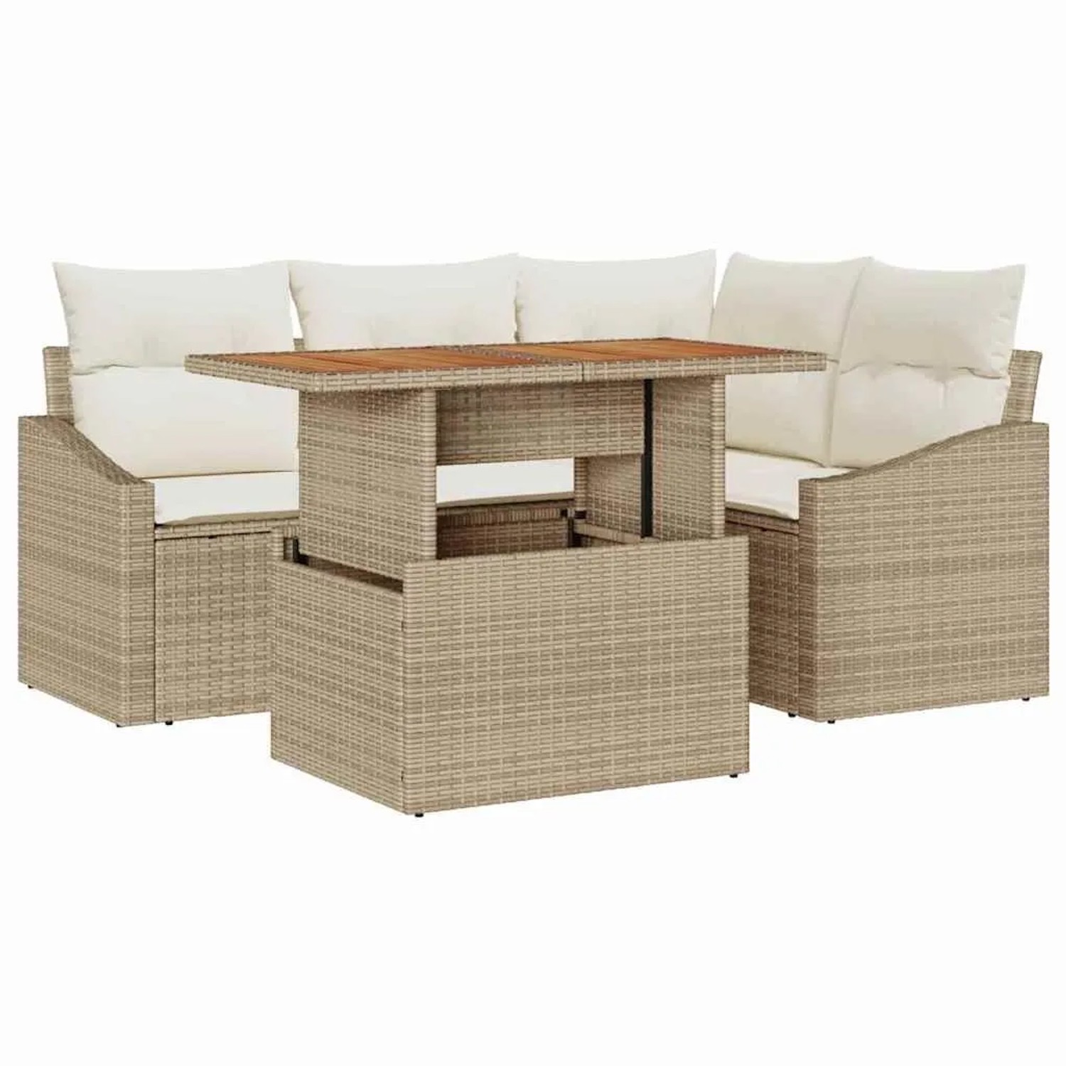 vidaXL Garten Essgruppe mit Kissen Beige und Creme 100 x 55 x 73 cm 3349833 günstig online kaufen
