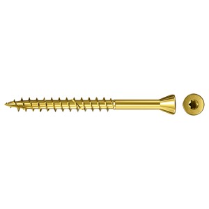 Fischer Dielenschraube, Ø 3,5x55 mm, gelb passiviert, mit Senkkopf und speziellem Gewinde.