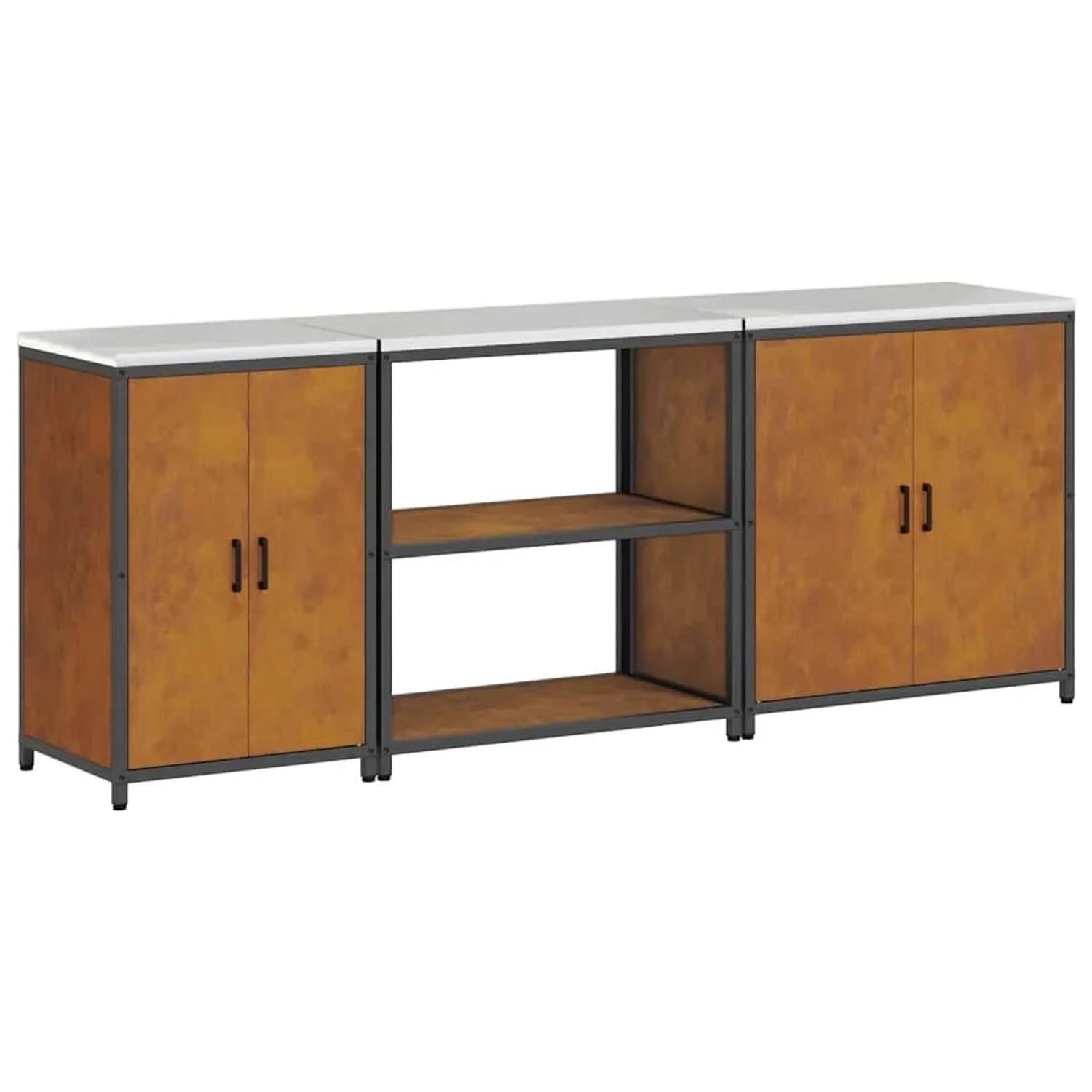 vidaXL Aufbewahrungsset für die Küche 3 Stk Rostig Wetterfeststahl 3392679 günstig online kaufen