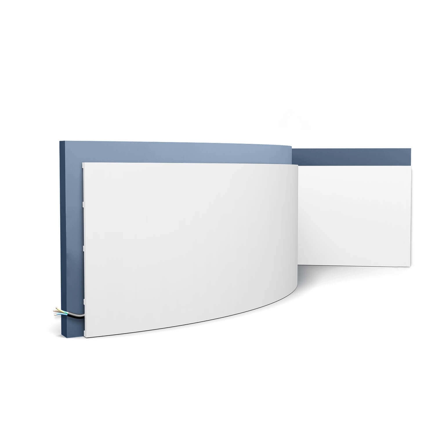 ORAC DECOR SX207F Flexible Sockelleiste Fußleiste Wandpaneel Wandleiste 2 m 200 cm x 1,3 cm x 25 cm Weiß