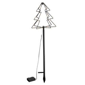 Lex 80 cm LED Gartenfigur Baum aus Metall Lichterbaum Batterie Leuchtbaum In-Outdoor