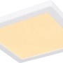 Weiße, quadratische LED-Deckenleuchte Lasse von Globo, 217x217x17 mm. Moderne Deckenlampe mit einstellbaren Weißtönen.