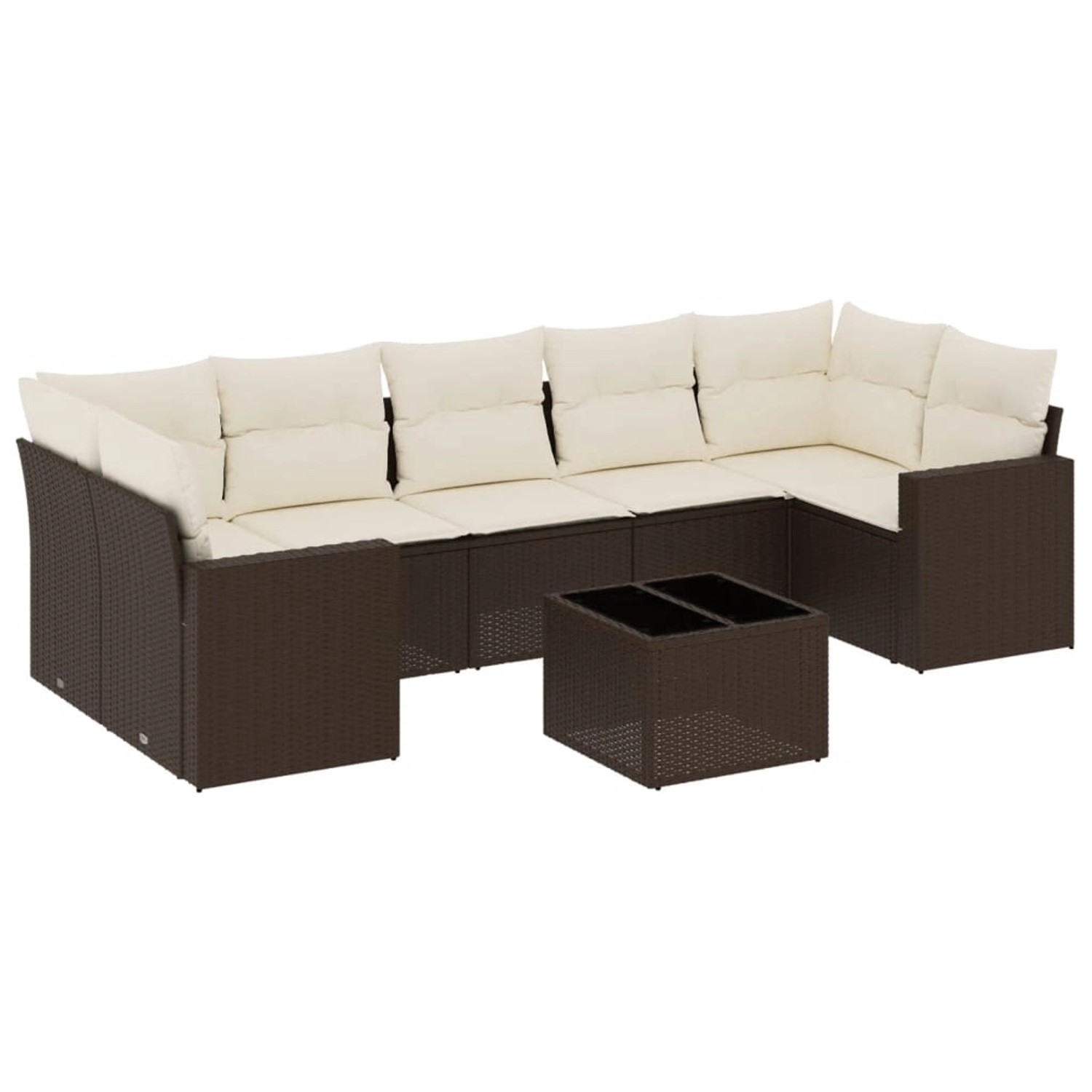 vidaXL 8-Tlg Garten-Sofagarnitur mit Kissen Braun Poly Rattan 3218733 günstig online kaufen