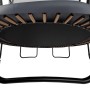 Detailaufnahme: Schwarzes Juskys Gartentrampolin SkyBounce L mit Federn und Stahlrahmen.