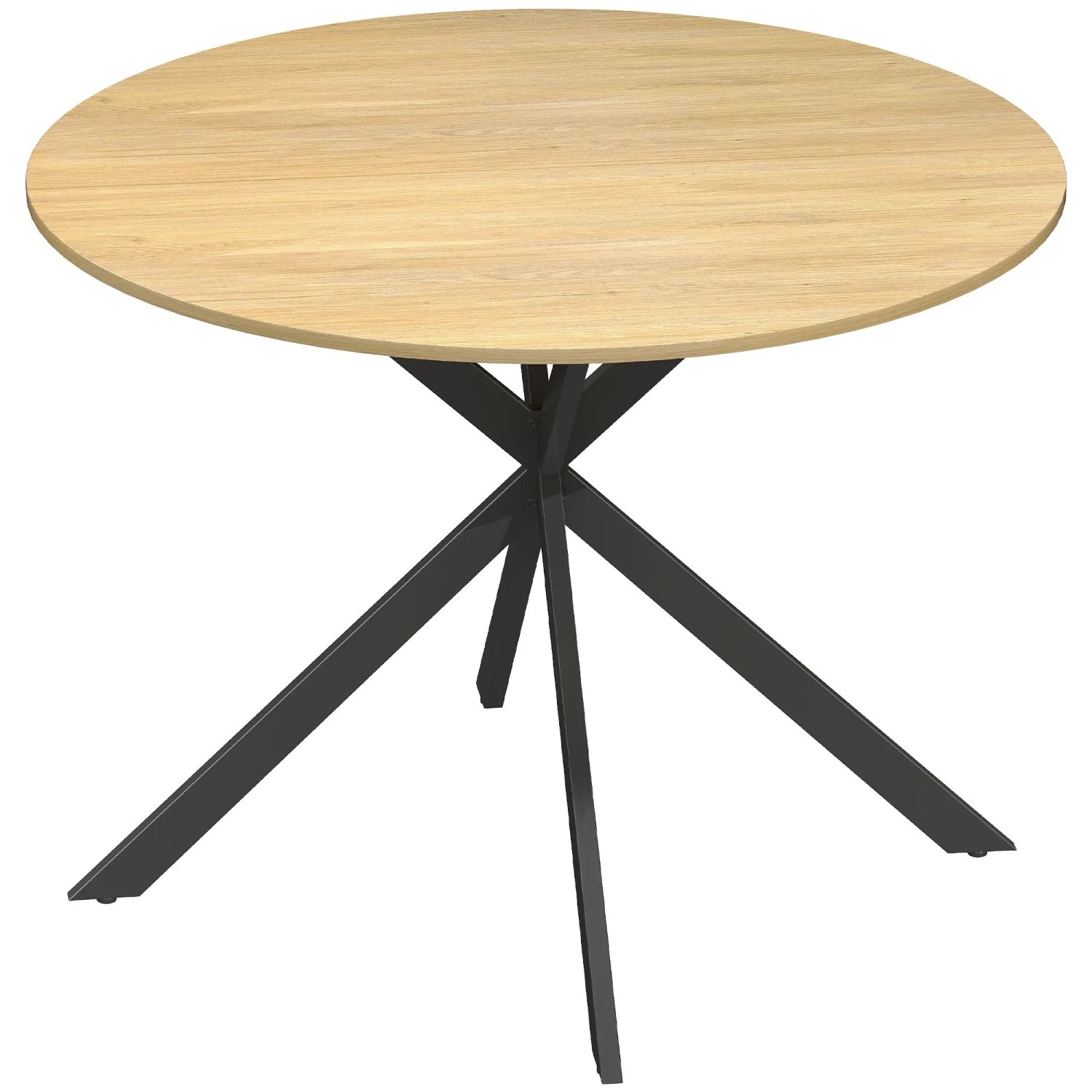 HOMCOM Dining Table Spanplatte Stahl 100L x 100B x 75H cm Eiche