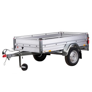 Stema Anhänger Variolux 750, ungebremst, mit Reling und Stützrad.