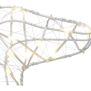 Detailansicht LED Draht Rentier, 105 cm, warmweiße Lichter, Weihnachtsdeko für außen.