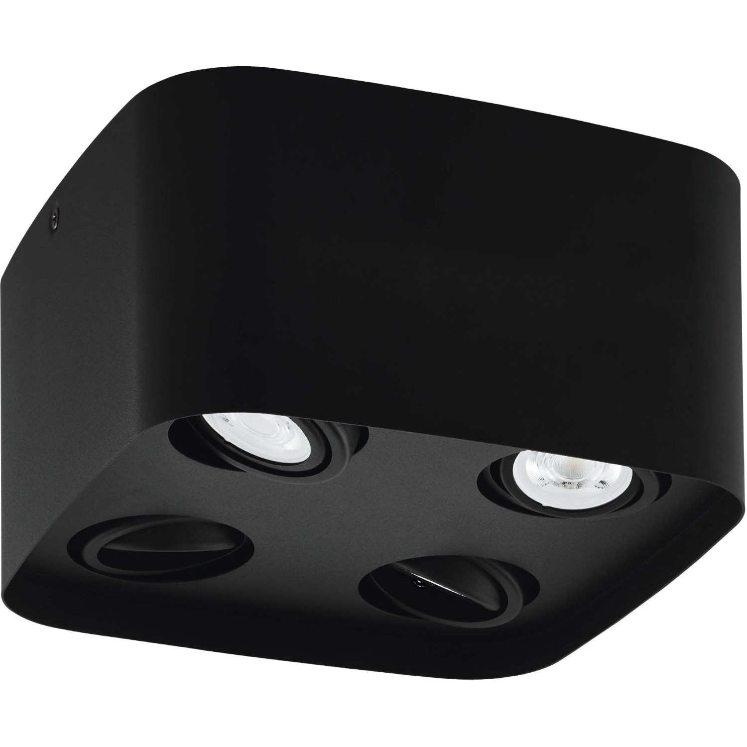 Schwarze, 4-flammige Eglo Connect Deckenleuchte Caminales-Z mit LED-Leuchtmitteln.