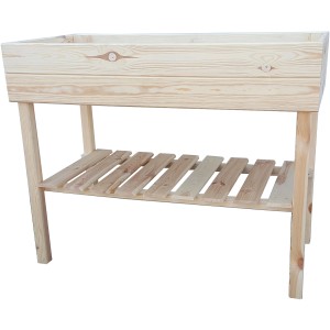 Promadino Hochbeet auf Beinen aus Kiefernholz, 100x50x80 cm, mit Ablagefläche.