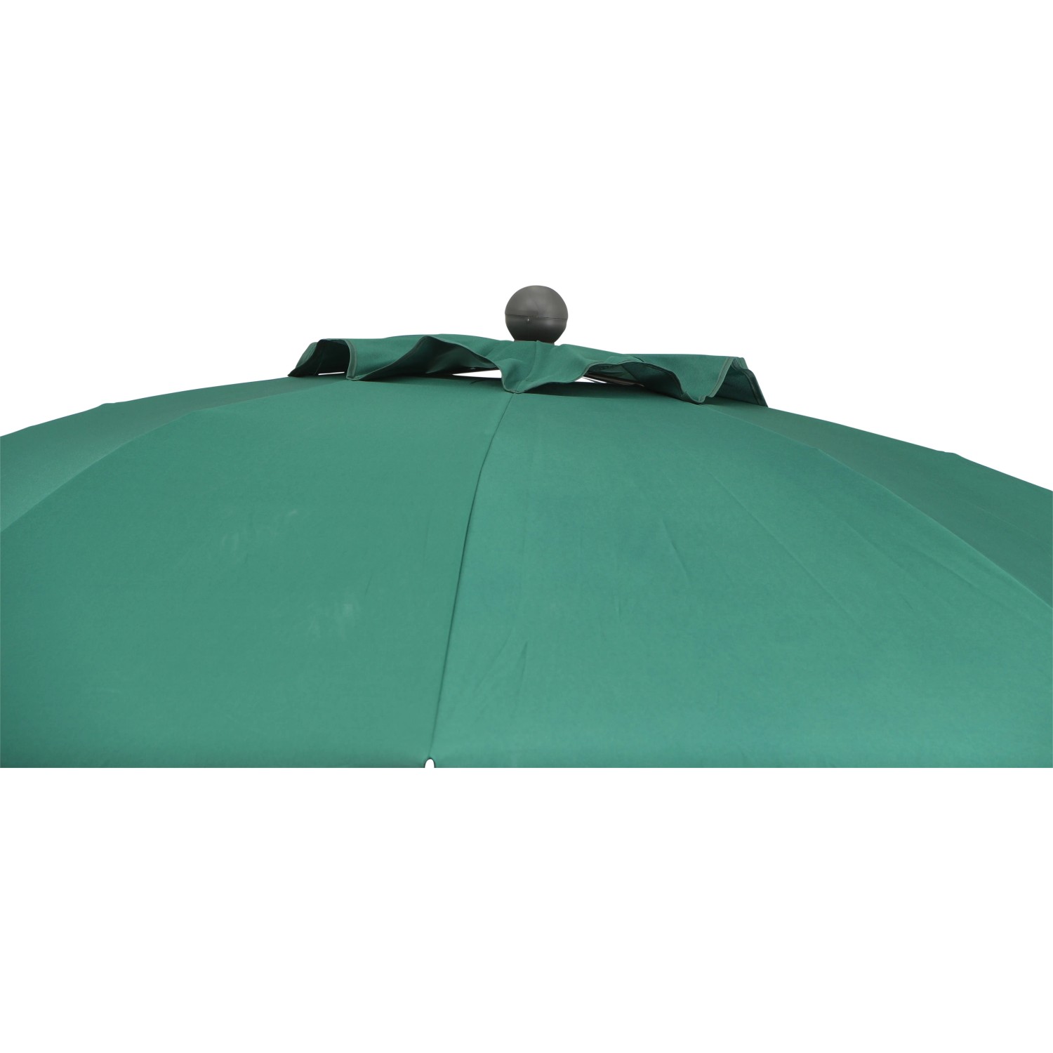 Detailaufnahme: Grüner Siena Garden Marktschirm (Ø 200 cm) mit Push-Up Mechanik.