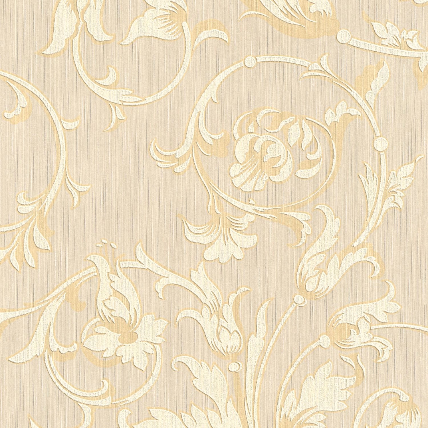 PROFHOME 956332-GU Textiloptik Tapete Blumen Matt Creme Gold Beige 0,53 m x günstig online kaufen