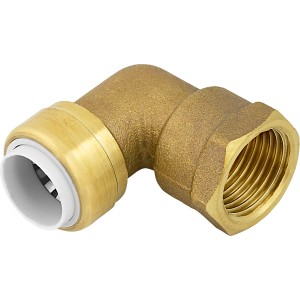 LUX Steckfitting aus Messing, 90° Winkel, 16 mm x 18,6 mm (Rp 1/2) für Trinkwasser- und Heizungsrohre.