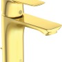 Ideal Standard Connect Air Waschtischarmatur in gebürstetem Gold für moderne Badezimmer.