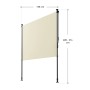 Beige Juskys Senkrechtmarkise Barbados 150x310 cm als Sonnen- und Sichtschutz für Balkon und Terrasse.