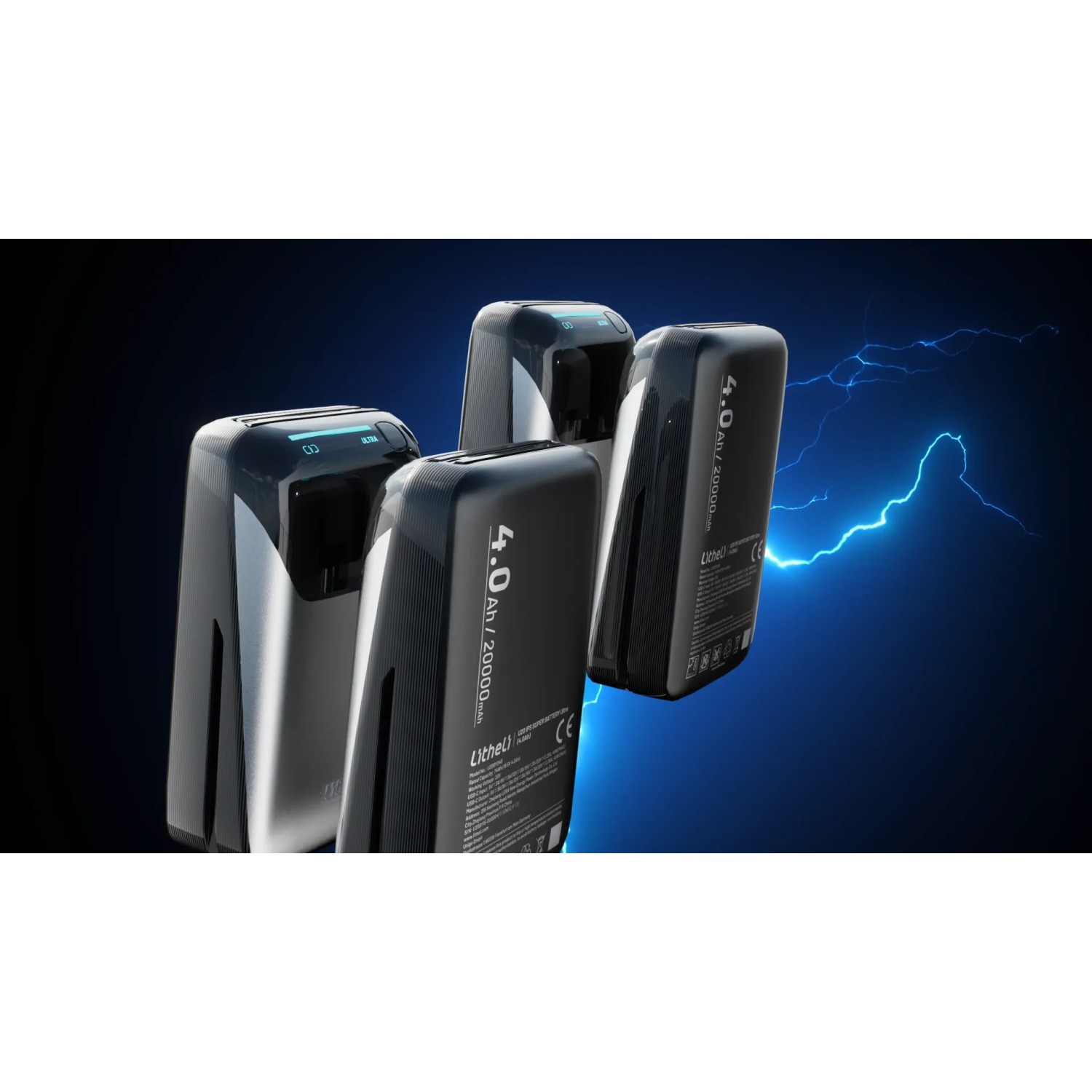 Litheli U20 Ultra Akku 20V 4.0Ah, kompatibel mit Litheli U20-Serie, auch als Powerbank nutzbar.