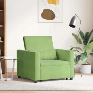 vidaXL Einzel-Schlafsofa mit Rädern Hellgrün 90 x 165 x 87 cm Samt 42002700