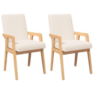 vidaXL Esszimmerstühle mit Kissen 2 Stk Massivholz Gummibaum 4102483