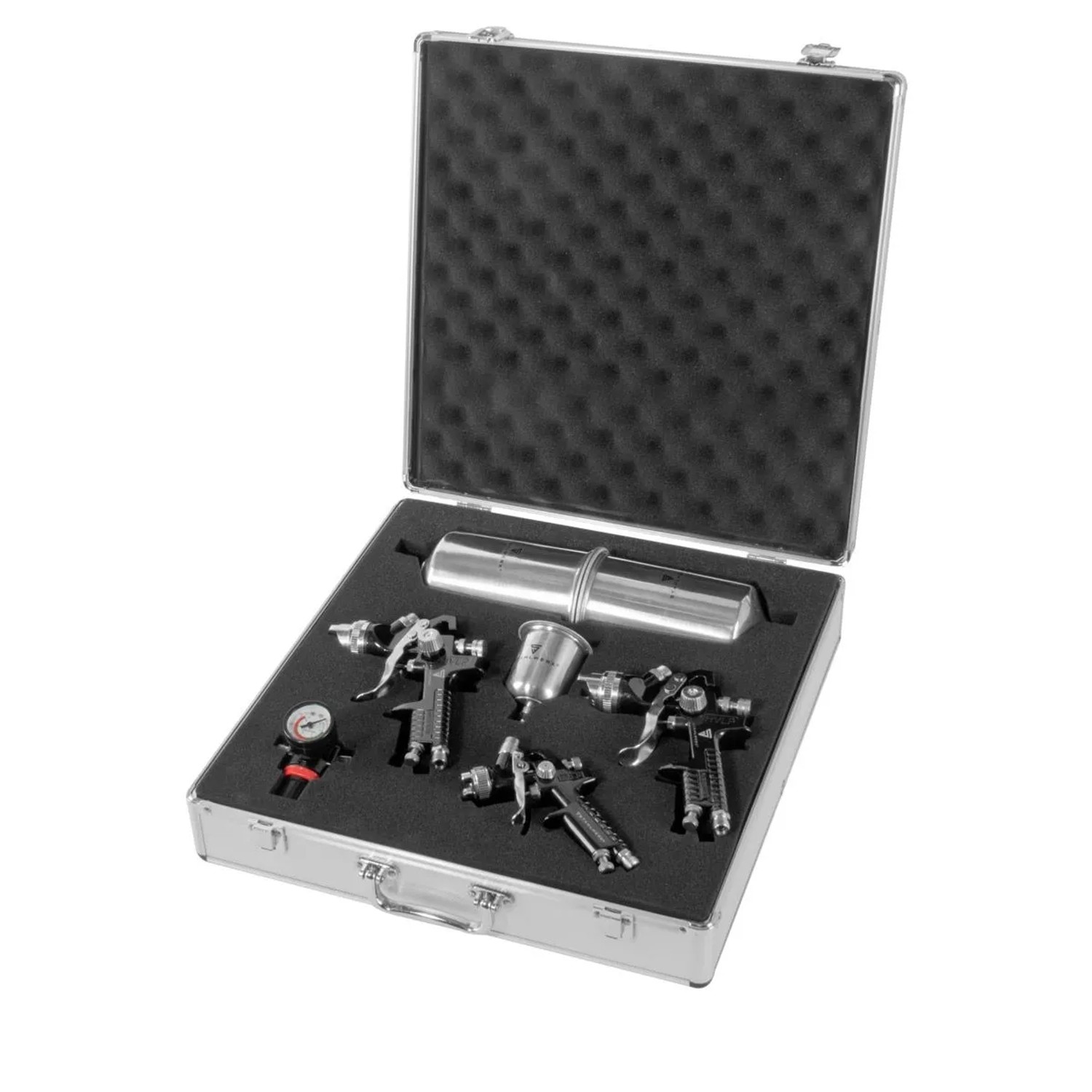 STAHLWERK Druckluftwerkzeug HVLP Lackierpistolen Set SGS-1125 ST, (Paket, 13-tlg., Set), Profi Spritzpistole