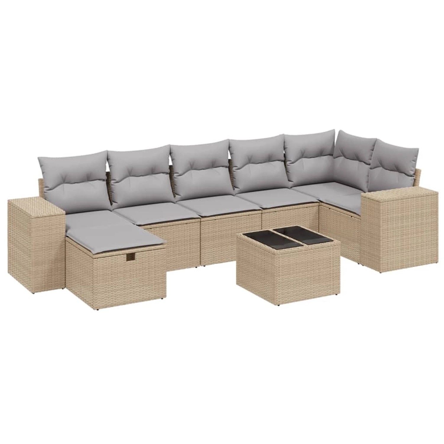 vidaXL 8-tlg Garten-Sofagarnitur mit Kissen Beige Poly Rattan Modell 176 günstig online kaufen