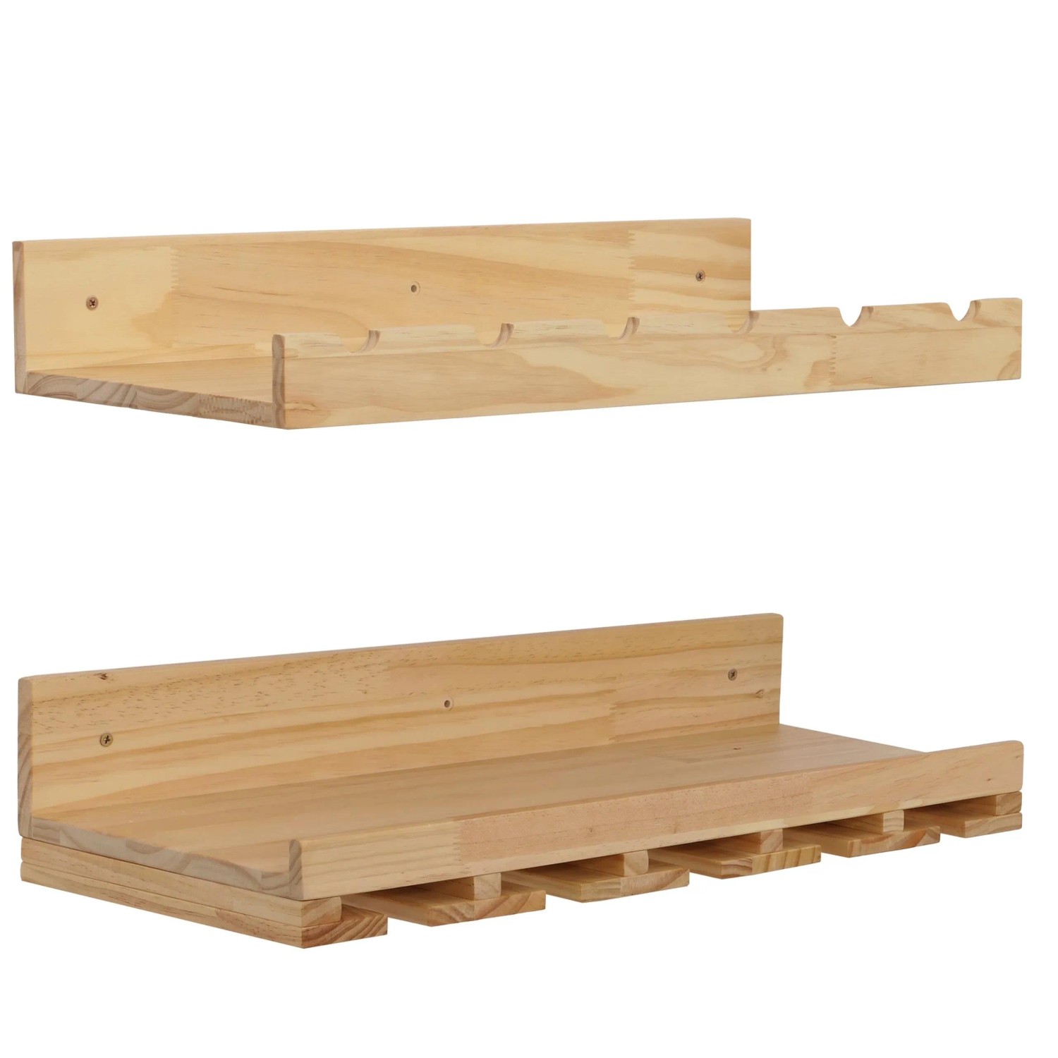 MCW 2er-Set Weinregal P22 Für 6 Flaschen/15 Gläser 61x28cm Natur