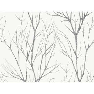 A.S. Création Vliestapete Blooming mit Zweigen in Grau und Metallic-Optik.
