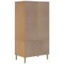 vidaXL Kleiderschrank SENJA, braun, Kiefernholz, Rattan-Optik, 90x175cm. Stauraum für Kleidung.