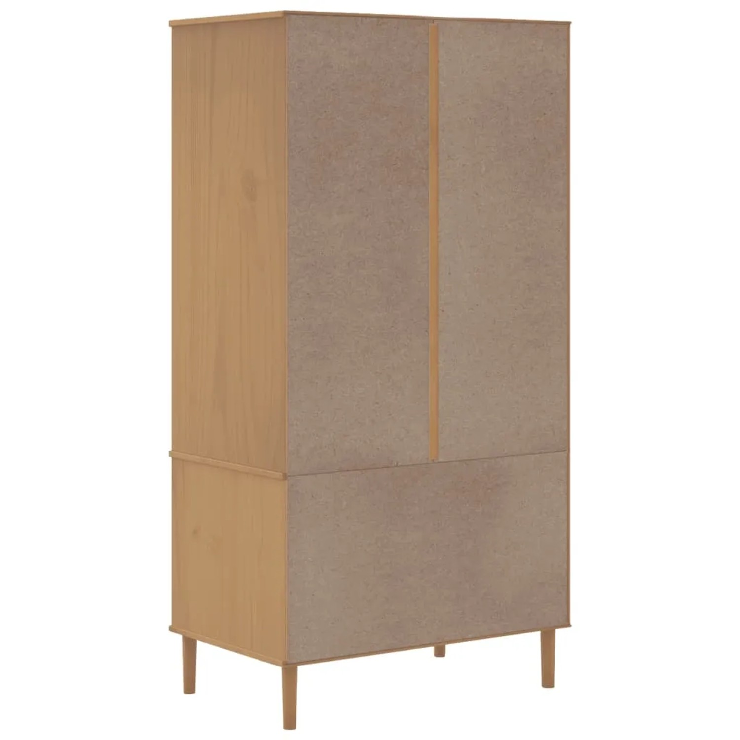 vidaXL Kleiderschrank SENJA, braun, Kiefernholz, Rattan-Optik, 90x175cm. Stauraum für Kleidung.