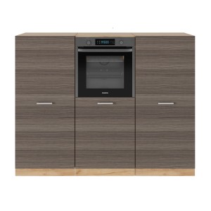 Vicco R-Line Küchenblock 180cm in Edelgrau/Goldkraft Eiche ohne Arbeitsplatte.