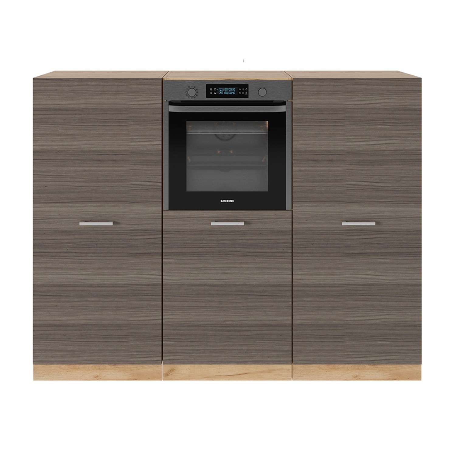 Vicco R-Line Küchenblock Edelgrau/Goldkraft Eiche 180 cm ohne Arbeitsplatte günstig online kaufen