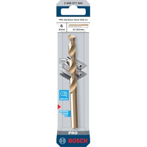 Bosch Spiralbohrer Pro Stainless Steel, 6mm, für Edelstahl. Metallbohrer in Bronze.