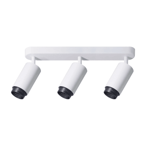 LUXULA LED Aufbauspot 3-Flammig GU10 Schwenkbar Design Deckenspot Deckenstrahler Akzentbeleuchtung Kontrast-Innenring Weiß Schwarz