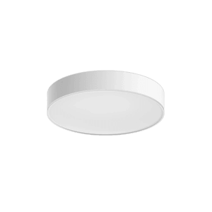 Weiße Philips Hue Enrave Deckenleuchte M (Ø 38,1 cm) mit Dimmer und SmartPlug.