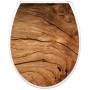Banjado WC-Sitz Familie mit Absenkautomatik, Motiv Trockenes Holz. Klodeckel mit Kindersitz aus Polypropylen.