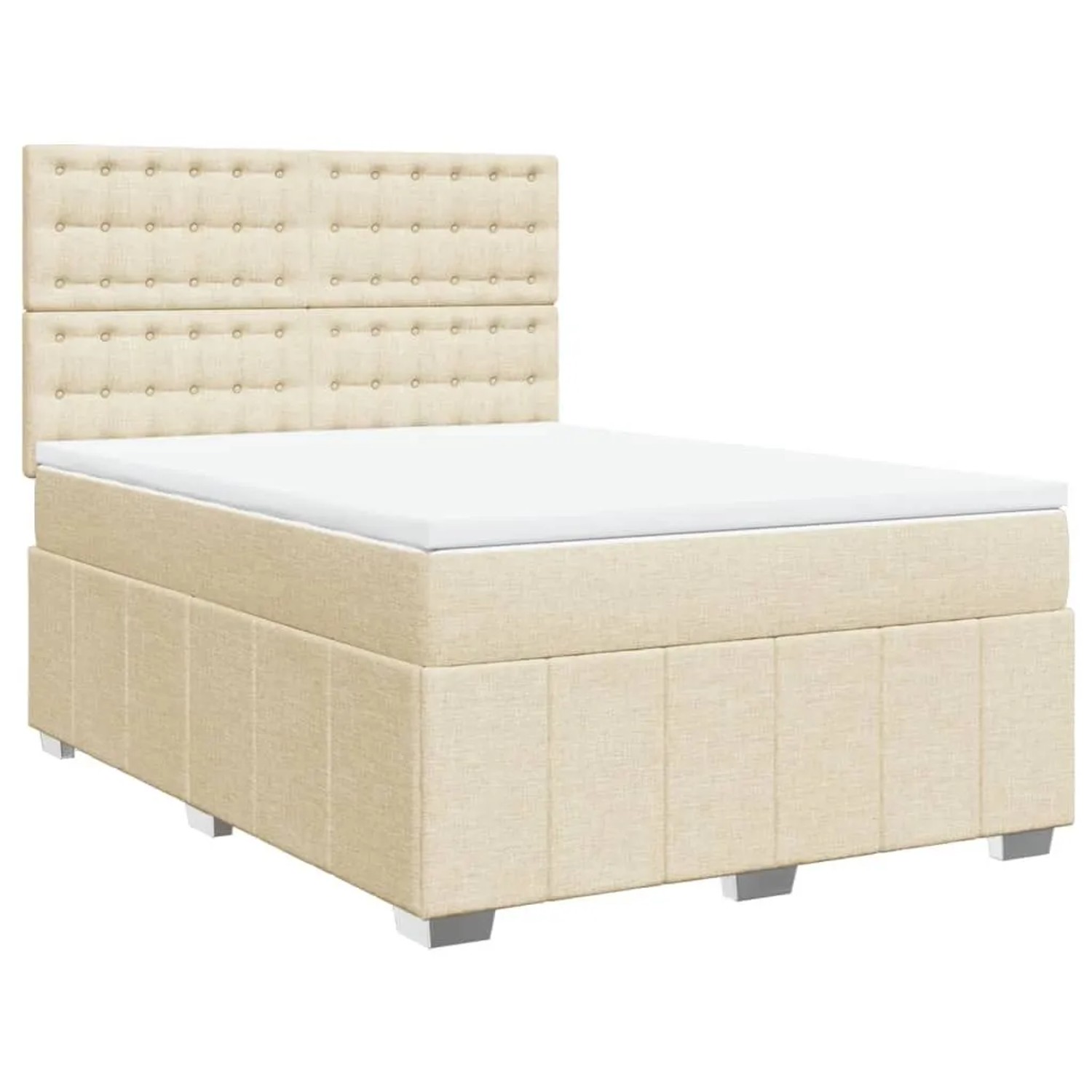 vidaXL Boxspringbett mit Matratze Creme 140x200 cm Stoff 3294010 günstig online kaufen
