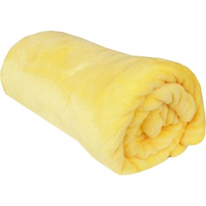 Gerollte, gelbe Bestlivings Kuscheldecke Celina, 150x200 cm, aus weichem Polyester.