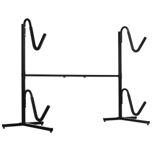 Schwarzes SPORTNOW Kajak Gestell aus Stahl für 2 Kajaks oder SUP-Boards.