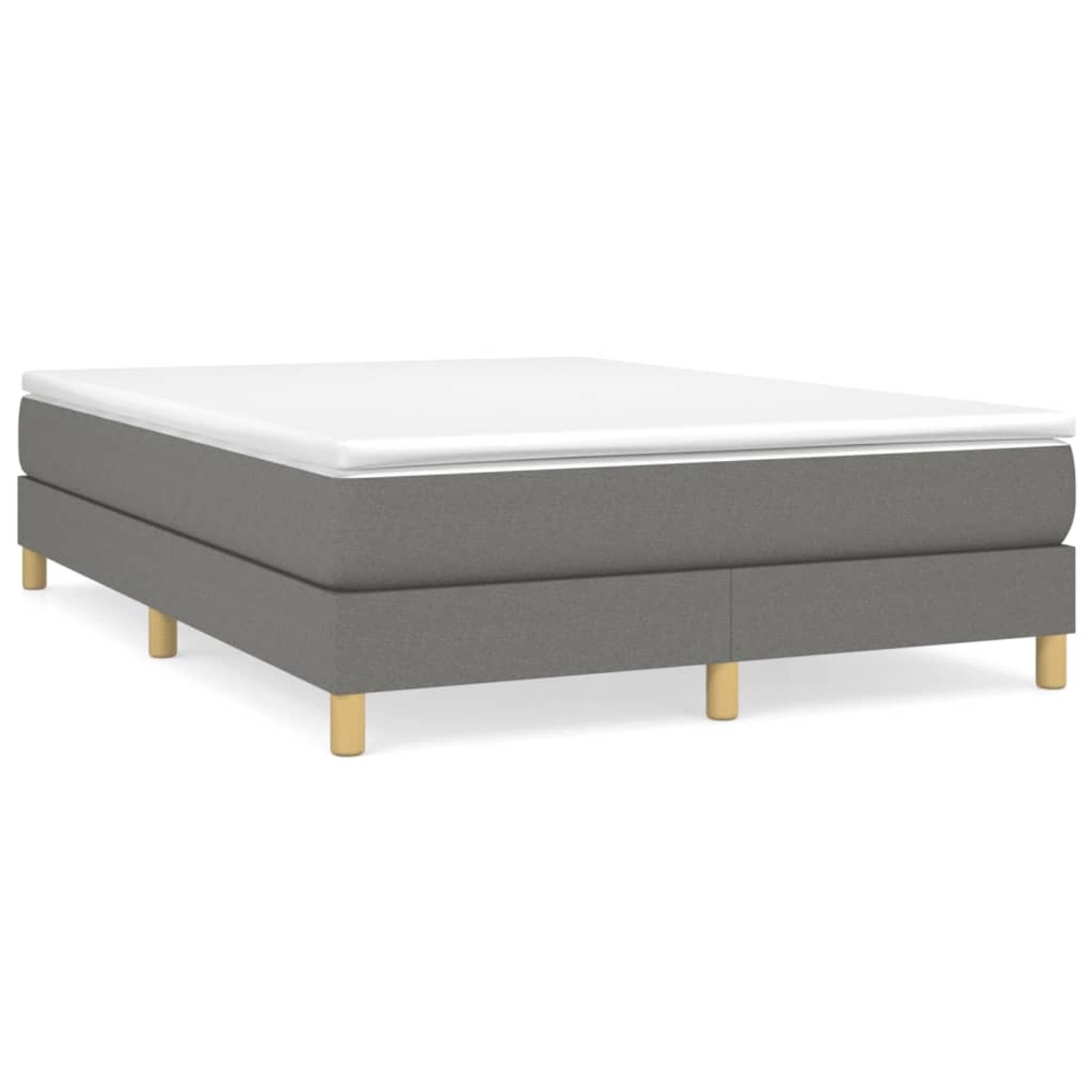 vidaXL Boxspringbett Dunkelgrau 140x190 cm Stoff1368446 günstig online kaufen