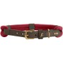 Hunter Hundehalsband Malia, Größe S, weinrot/dunkelbraun. Halsband aus Tau und Leder mit Dornschließe.