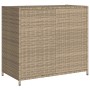 Beiger VidaXL Gartenschrank aus Poly Rattan, 83x45x76 cm, ideal zur Aufbewahrung im Garten.
