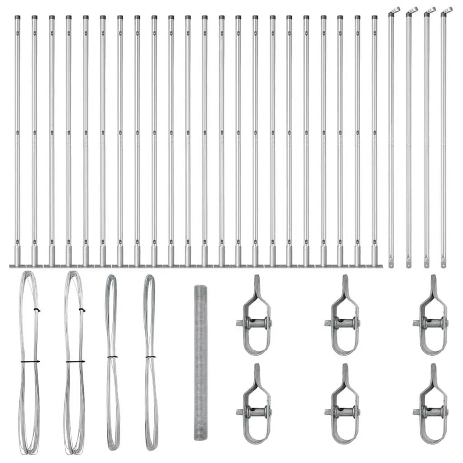 vidaXL Zaunpfosten Silber 50 x 1,4 m 12 x 12 mm Netz Stahl 3352359 günstig online kaufen