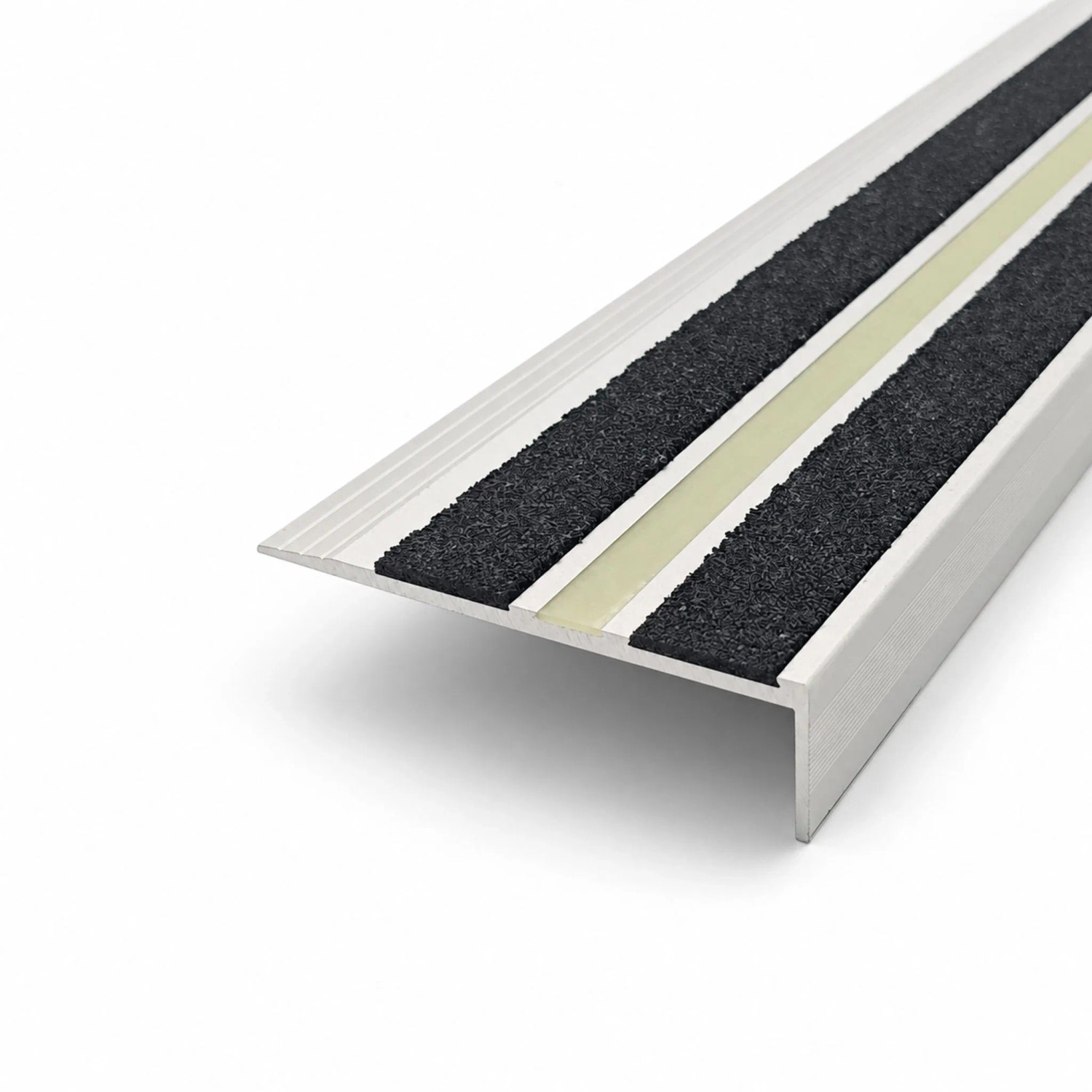 Floordirekt Treppenkantenprofil Aura Aluminium Anti-Rutsch-Profil Fluoreszierend 134 cm
