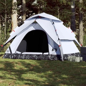 vidaXL Kuppel-Campingzelt 5 Personen Weiß Verdunkelt Quick Release 4004188