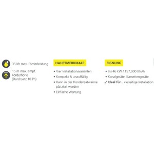 Allegra24 Aspen Mini Tank Kondensatpumpe: Hauptmerkmale und Eignung für Heizgeräte.