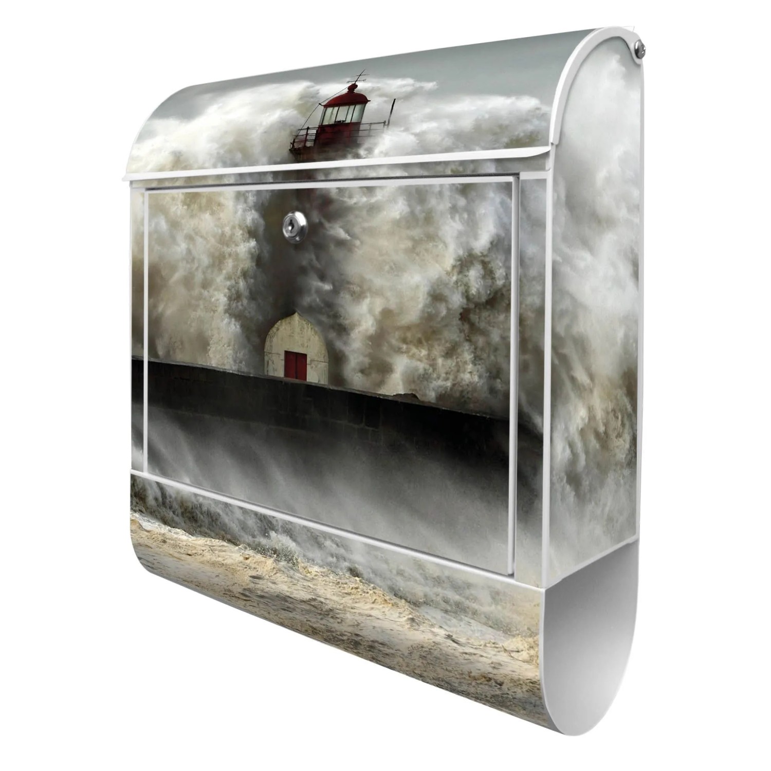 Banjado Design Briefkasten Weiß Pulverbeschichtet 39x47x14cm 2 Schlüssel Mi günstig online kaufen