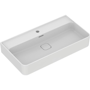 Weißer Ideal Standard Waschtisch Strada II, 80 cm, mit Hahnloch und Überlauf. Handwaschbecken für moderne Bäder.